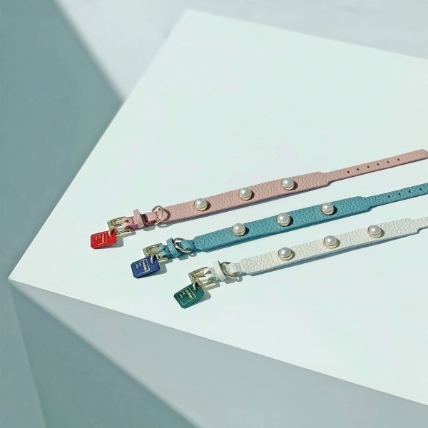 페오펫몰,소프트 진주 목줄 로즈 핑크