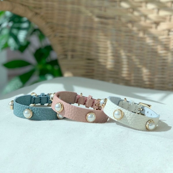 페오펫몰,소프트 진주 목줄 로즈 핑크