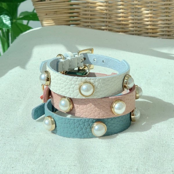 페오펫몰,소프트 진주 목줄 로즈 핑크