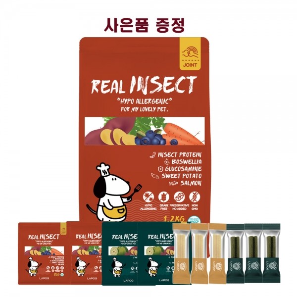 페오펫몰,[IMI] 라포그 리얼 인섹트 조인트 관절사료 1.2kg + 200g 추가 또는 라포그껌3P 증정