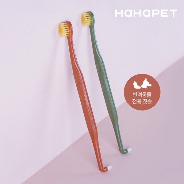 페오펫몰,하하펫 반려동물 듀얼모 강아지칫솔 1+1