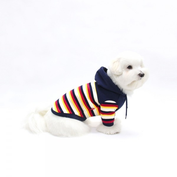 페오펫몰,[무럭무럭특가]STRIPE ANORAK HOODIE-IVORY/NAVY(아노락)