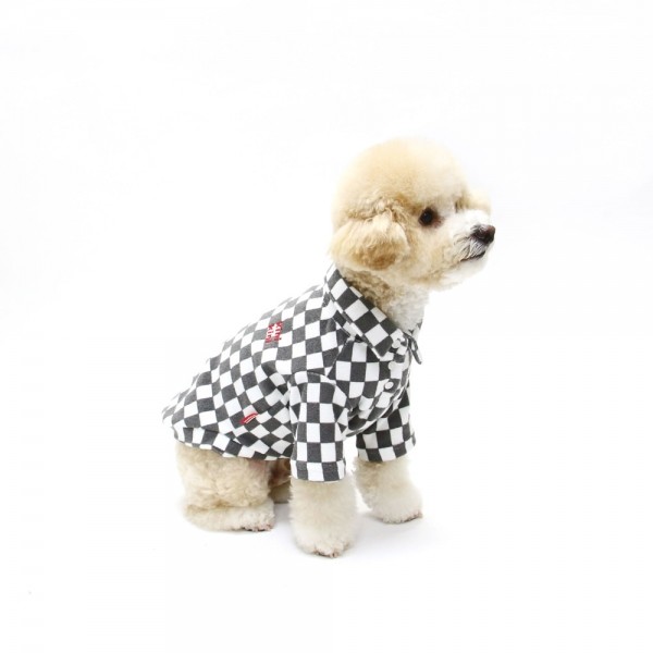 페오펫몰,[무럭무럭특가]CHECKERBOARD COLLAR TSHIRT-GRAY(카라티)