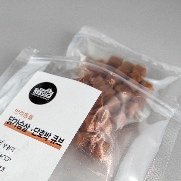 무항생제 닭가슴살 단호박 큐브 60g 반려동물 강아지간식 동물의집
