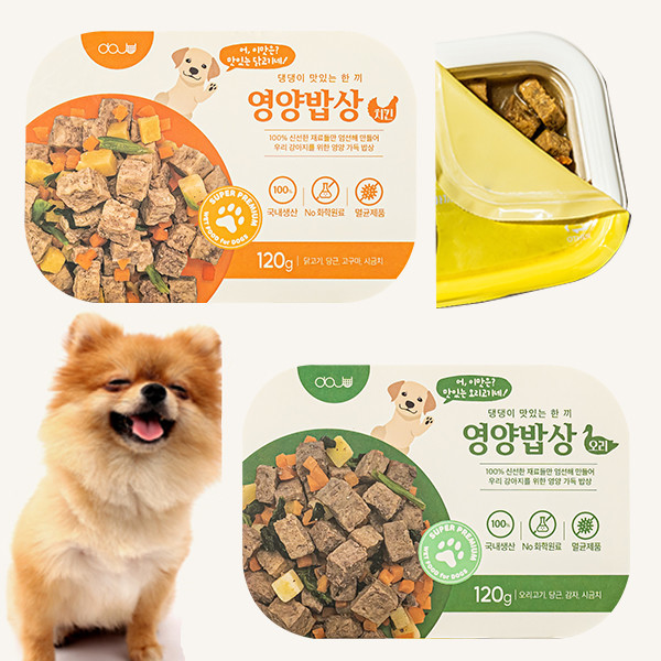 페오펫몰,영양밥상 전연령 강아지 습식사료 치킨/오리 x 7개