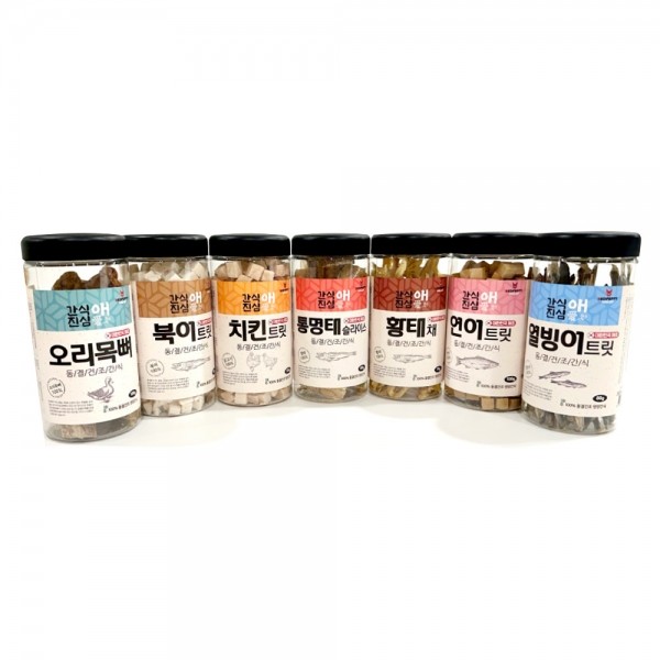 페오펫몰,개과천선 간식애진심 국내생산 동결 건조 애견 간식 황태채 70g