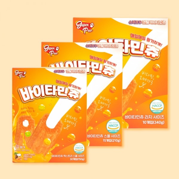 페오펫몰,[슈퍼포우] 슈퍼포우 강아지 껌 바이타민츄 XS/S/L