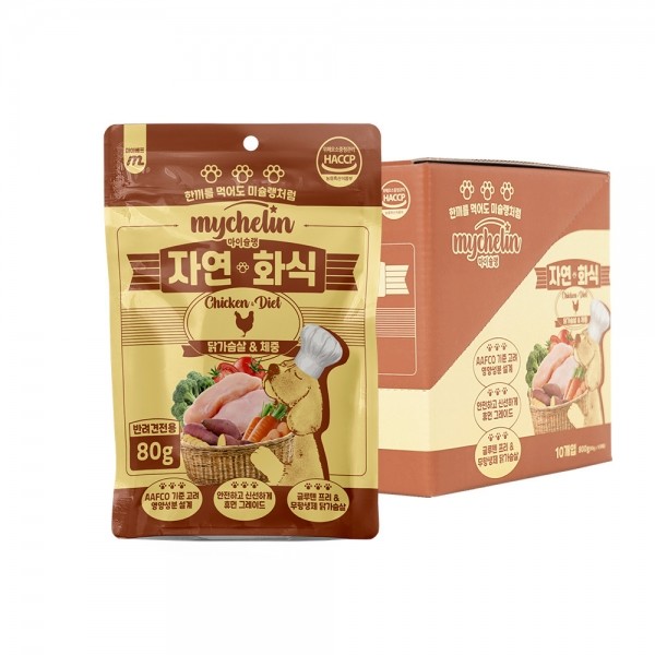 페오펫몰,마이베프 마이슐랭 자연화식 닭가슴살&체중 80g x 10ea