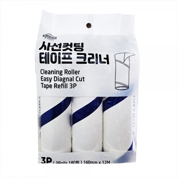 페오펫몰,［반려동물］초강력 사선컷팅 테이프크리너 리필 3p (3개입,1개)