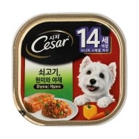 시저 14세 이상 쇠고기,현미와 야채 100g [최저가]