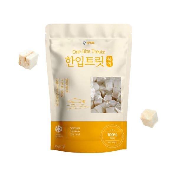 페오펫몰,[댕린이특가] 국내산 강아지 동결 건조 간식 한입 트릿 북어, 45g