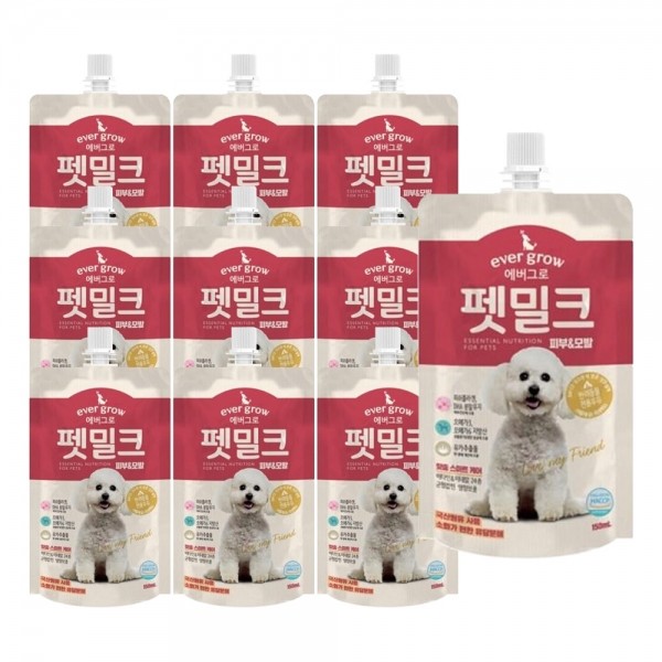 페오펫몰,에버그로 펫밀크 강아지우유 피부+모발 150ml 10개