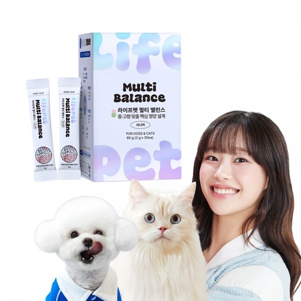 [따스한특가]라이프펫 강아지 고양이 종합영양제 멀티밸런스 시니어 노견 비타민 30포