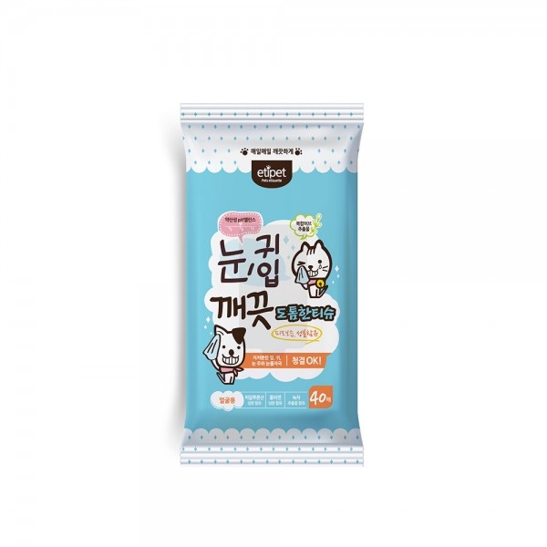 페오펫몰,에티펫 눈귀입깨끗 도톰한티슈 40매