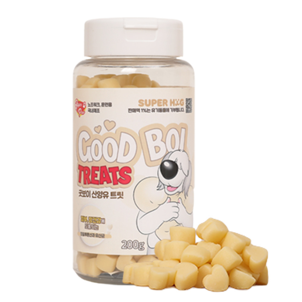 페오펫몰,슈퍼포우 저칼로리 간식 굿보이트릿 산양유 200g