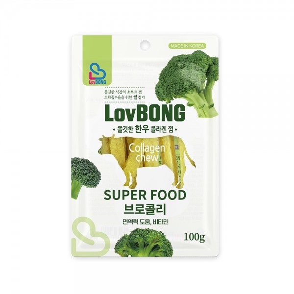 페오펫몰,러봉 쫄깃한 한우 콜라겐껌 브로콜리 100g