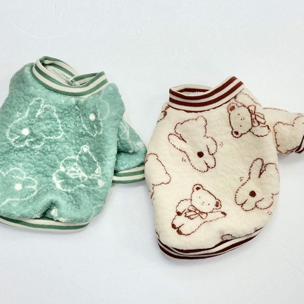 페오펫몰,리본곰플리스티, 강아지겨울, 강아지겨울신상, 강아지겨울티셔츠, 강아지티셔츠, 강아지후리스