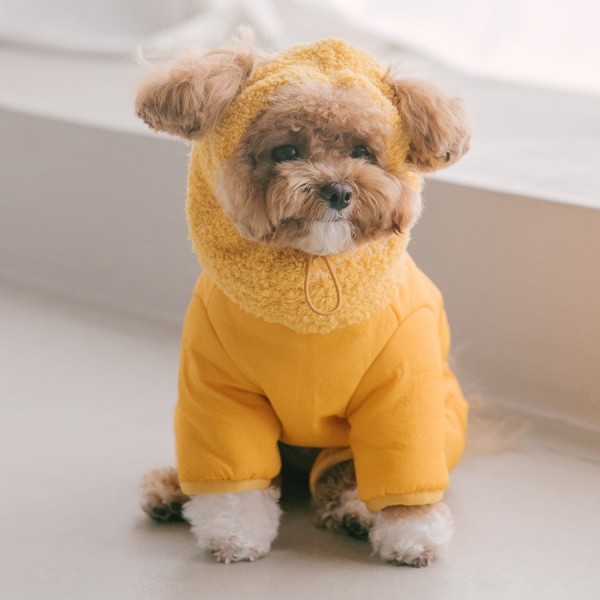 페오펫몰,스캠퍼 이지 핏 올인원 패딩[옐로우]