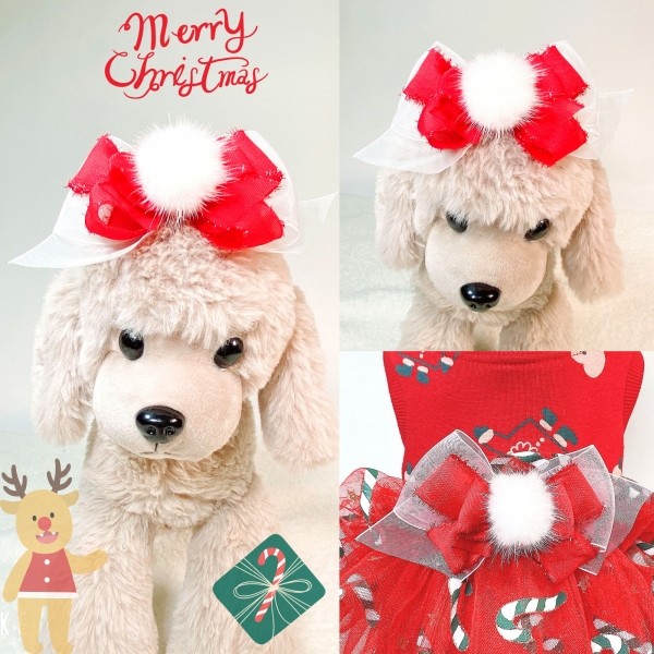 페오펫몰,[감사특가]플로피이얼스,크리스마스 강아지크리스마스 코스튬 양말 강아지튜튜드레스애견원피스