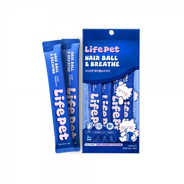 페오펫몰,[라이프펫][꽃길특가] 기호성 테스트 맛보기 고양이 헤어볼 영양제 기관지 호흡기 구토 츄르 4p