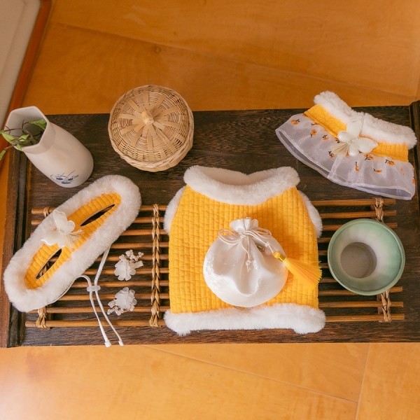 페오펫몰,스캠퍼 한복 복주머니 누빔 배자[옐로우]