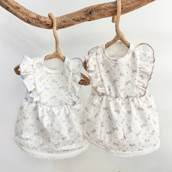 [고퀄리티]국내제작 귀여운 레이스 프릴 도트리본원피스