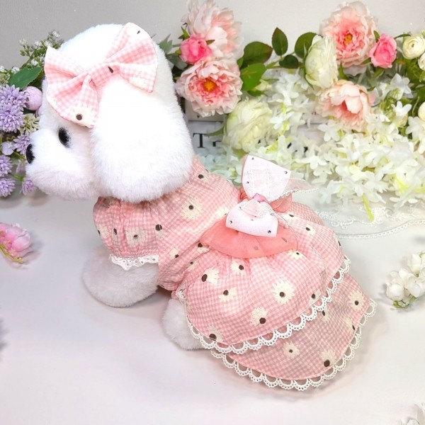 페오펫몰,플로피이얼스[꽃길특가]핑크데이지 엘라스틱 드레스