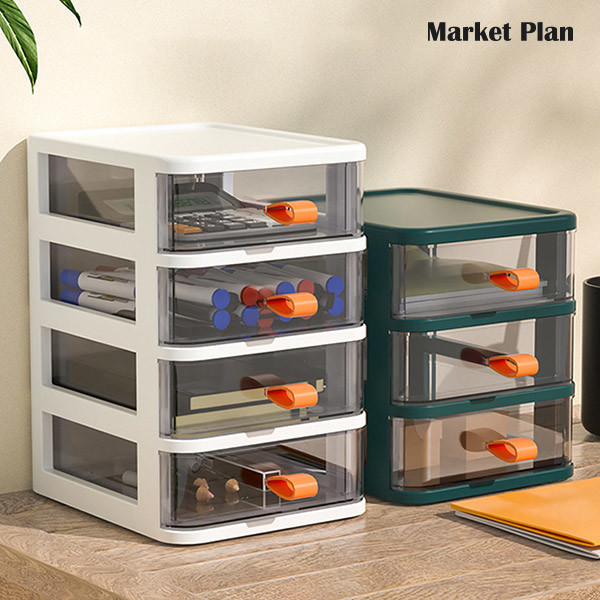 페오펫몰,[반려인혜택]마켓플랜 클링 투명 탁상 수납함