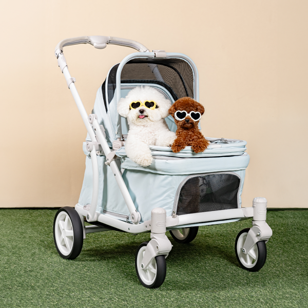 페오펫몰,폼포라펫 클래식 웨건 라이트 블루 강아지유모차