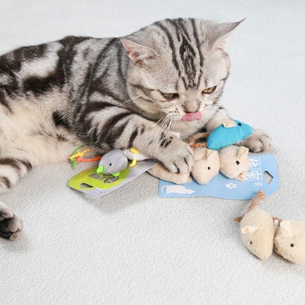 페오펫몰,크레용펫 고양이 쥐 인형 3p 세트 사냥 장난감