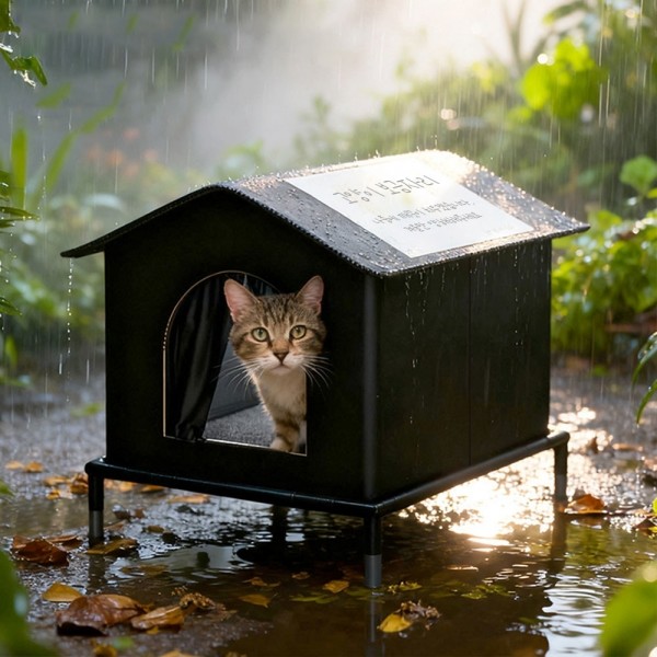 페오펫몰,크레용펫 따숨하우스 다리형 길고양이 집(소형/중형/대형)
