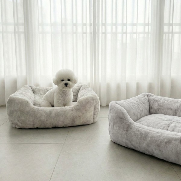 페오펫몰,[꽃길특가]크레용펫 클라우드 퍼 쿠션 침대(M/L)