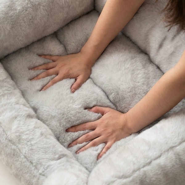 페오펫몰,[꽃길특가]크레용펫 클라우드 퍼 쿠션 침대(M/L)