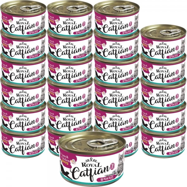 페오펫몰,로얄캣피앙 참치+치킨 80gX24개 고양이 캔