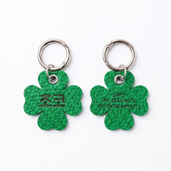 페오펫몰,크레용펫 행운의 클로버 레이저각인 인식표