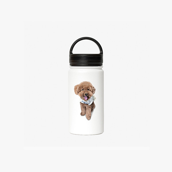 페오펫몰,반려동물 강아지 고양이 사진 그림 커스텀 주문제작 라운드 핸들 보틀 (350ml)