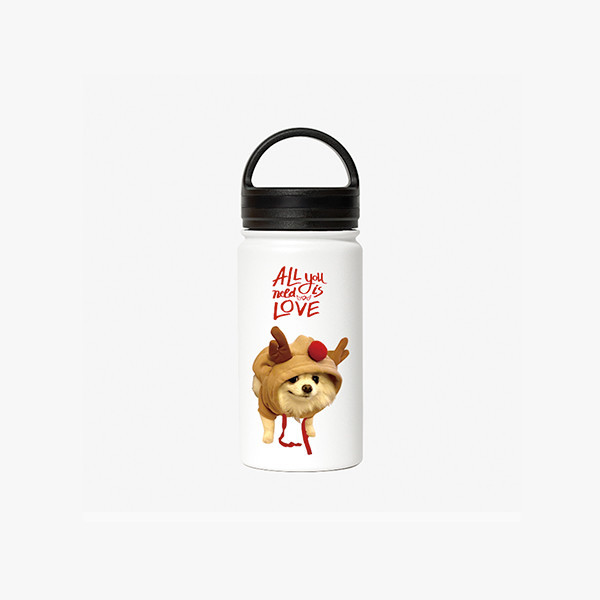 페오펫몰,반려동물 강아지 고양이 사진 그림 커스텀 주문제작 라운드 핸들 보틀 (350ml)