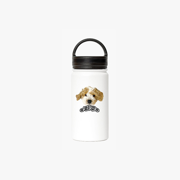페오펫몰,반려동물 강아지 고양이 사진 그림 커스텀 주문제작 라운드 핸들 보틀 (350ml)
