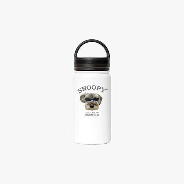 페오펫몰,반려동물 강아지 고양이 사진 그림 커스텀 주문제작 라운드 핸들 보틀 (350ml)