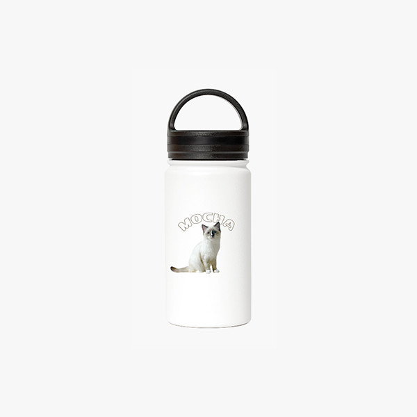 페오펫몰,반려동물 강아지 고양이 사진 그림 커스텀 주문제작 라운드 핸들 보틀 (350ml)