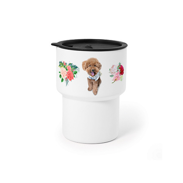 페오펫몰,반려동물 강아지 고양이 사진 그림 커스텀 주문제작 데일리 텀블러 (350ml)