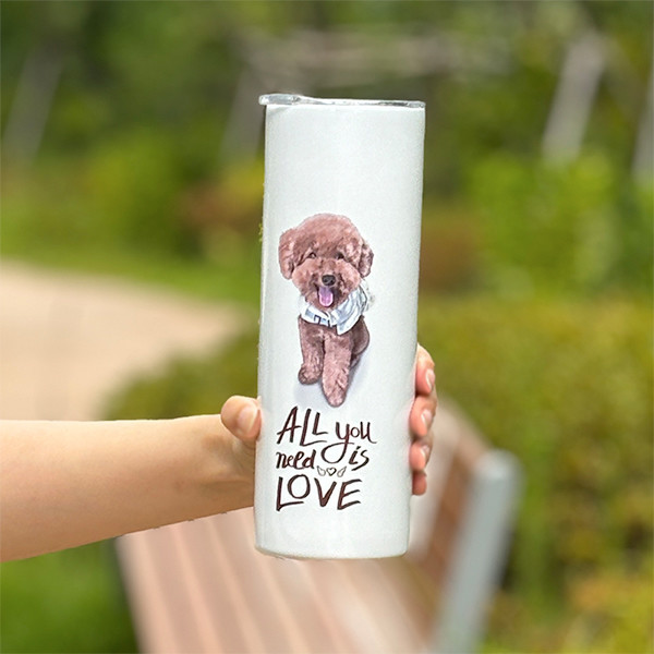 페오펫몰,반려동물 강아지 고양이 사진 그림 커스텀 주문제작 스탠다드 텀블러 (600ml)