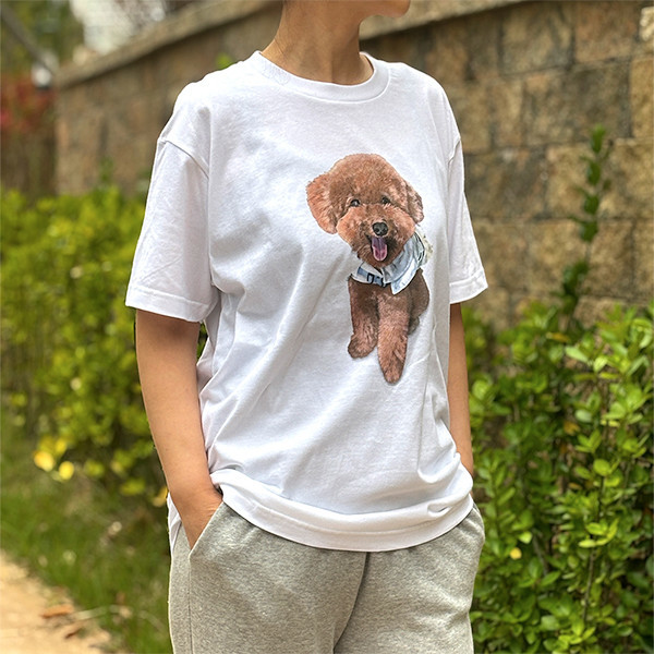 페오펫몰,반려동물 강아지 고양이 사진 그림 커스텀 주문제작 17수 반팔티