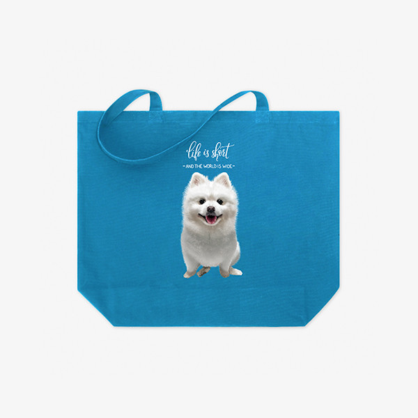 페오펫몰,반려동물 강아지 고양이 사진 그림 커스텀 주문제작 대형 캔버스 에코백 (6컬러)