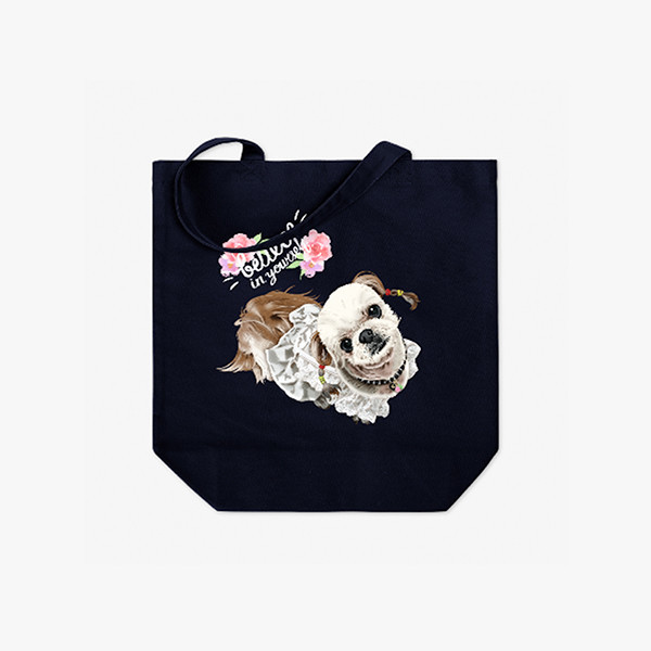 페오펫몰,반려동물 강아지 고양이 사진 그림 커스텀 주문제작 중형 캔버스 에코백 (6컬러)
