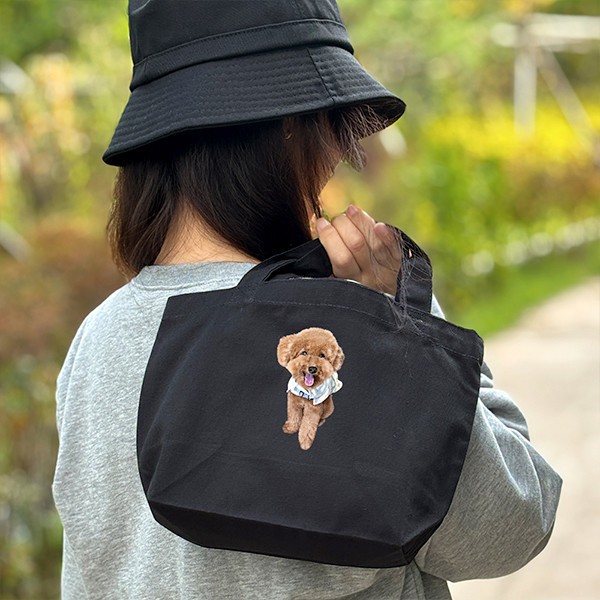 페오펫몰,반려동물 강아지 고양이 사진 그림 커스텀 주문제작 소형 캔버스 에코백 (6컬러)