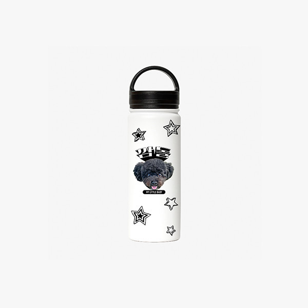 페오펫몰,반려동물 강아지 고양이 사진 그림 커스텀 주문제작 라운드 핸들 보틀 (530ml)