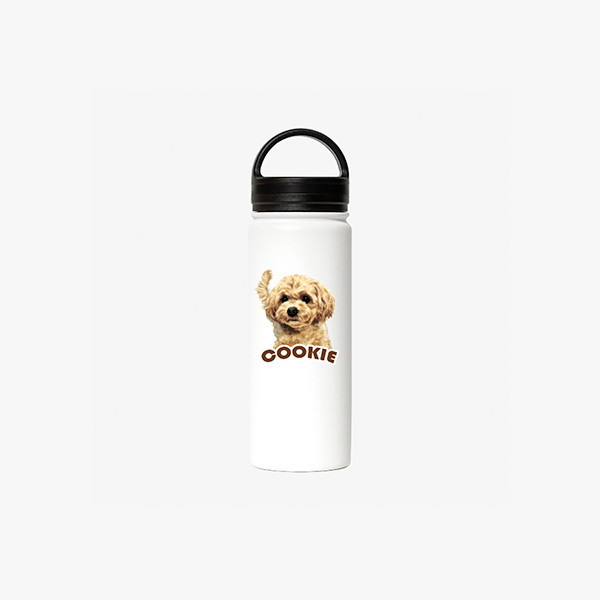 페오펫몰,반려동물 강아지 고양이 사진 그림 커스텀 주문제작 라운드 핸들 보틀 (530ml)