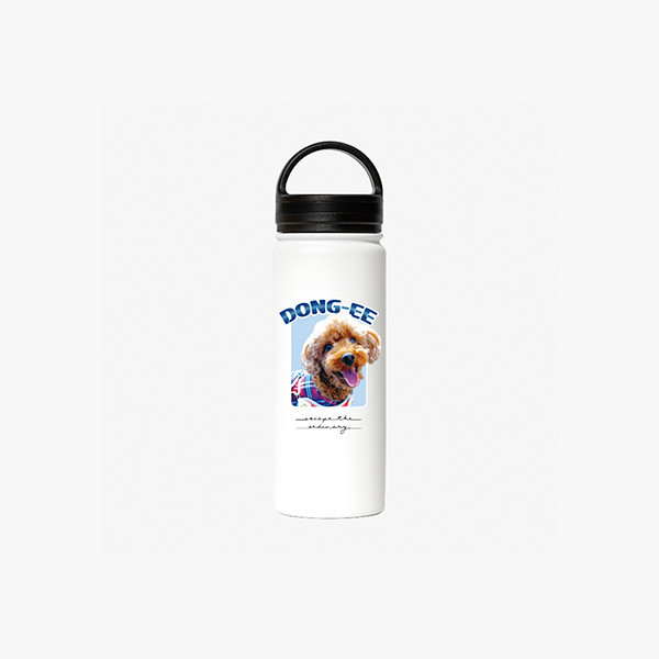 페오펫몰,반려동물 강아지 고양이 사진 그림 커스텀 주문제작 라운드 핸들 보틀 (530ml)