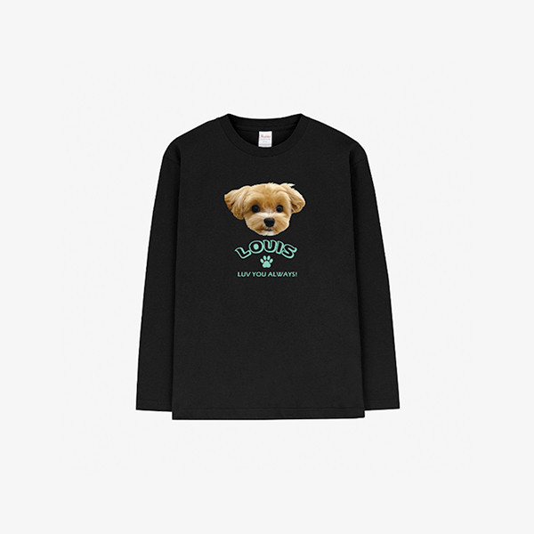 페오펫몰,[반려인혜택][엔젤드로잉] 반려동물 강아지 고양이 사진 그림 커스텀 주문제작 긴팔티